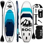 Roc Inflatable Stand Up Paddle Board (6 Inches Thick) with Premium SUP Accessories Heavy Duty Comfort Backpack Wide Stance Non-Slip Deck 2 Year Warranty (Royal)