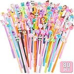 80 Pcs Cute Pens Bulk Fun Cartoon Gel Ink Pens Black Ink Cool Pens for Kids 28 Styles Animal Pens Assorted Style Novelty Pens Cartoon Pens Rollerball Pens Office Back to School Gifts Student Prizes