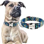 Personalised Collars,Customized Dog Collar Engraved Name and Phone Number Nylon Puppy Collars for Small Medium Large Dogs (S, Blue)