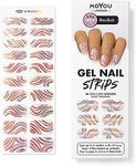 MOYOU LONDON Semi Cured Gel Nail Strips, 20 Pc. Gel Wraps for Nails, Easy Apply & Remove for Salon-Quality Manicure, Works with Any Nail Lamps - Nailjob 03