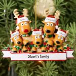 Bemaystar Personalized Christmas Ornaments 2023 - Custom Deer Family of 2,3,4,5,6,7,8 Christmas Ornaments for Christmas Trees, Christmas Decorations, Xmas Gifts for Mom Dad Family Kids - Family of 5