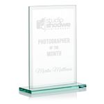 EIO Gifts Personalised 6 Inch Rectangular Glass Trophy/Award - Award for Employee of the Month, All Sports, Leadership and Appreciation - Engraved With Your Own Custom Text and Logo.