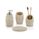 ZCCZ Bathroom Accessories Set 4 Pcs, Décor Bathroom Vanity Countertop Accessory Set with Soap Dispenser, Toothbrush Holder, Bathroom Tumbler and Soap Dish