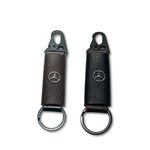 VS Club Combo of 2 Keychains for Car Bike Scooter Scooty | Compatible with Mercedes | Luxury Premium Stylish Brown Vegan Leather And Metal Key Chain | Birthday, Anniversary Gift