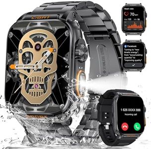 LIGE Smart Watch for Men Answer/Make Calls, 1.91" HD Screen Smartwatch with LED Flashlight, Heart Rate/Sleep Monitor, IP68 Waterproof, 100+ Sport Modes, 430mAh Battery for Android iOS Black