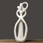 Couple Sculptures for Home Decor,Hugging Couple Figurines,Modern Couple Sculpture,Modern Romantic Sculptures for Living Room Bedroom Office Decor(White)