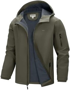 33,000ft Men's Hooded Softshell Jacket Waterproof Lightweight Insulated Windbreaker Fleece Lined Rain Shell Jacket