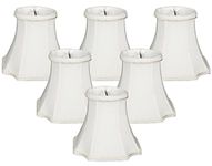 Royal Designs 5" Decorative Trim Bell Inverted Corner Chandelier Lamp Shade, White, Set of 6, 3 x 5 x 4.5 (CS-714WH-6)