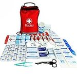 JFA 200 Piece Comprehensive First Aid Kit Bag – includes Emergency blanket, Ice pack, Wound closure strips, Saline, Tuff cut scissors, CPR shield, Bandages, Dressings, for Home, Work, Car, Travel