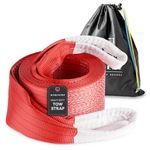 Tow Strap Heavy Duty 85000 lbs 30ft - Recovery Towing Rope 42 US Tons 9m for Trucks and Buses