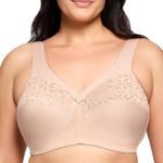 Glamorise Full Figure Plus Size MagicLift Cotton Support Bra Wirefree #1001