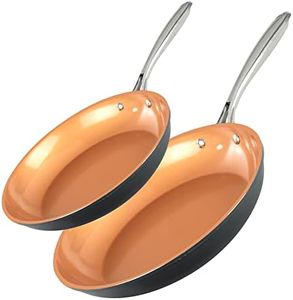 Gotham Steel 2 PK Non Stick Frying Pans Set for Cooking with 10+11 Inch Nonstick Frying Pans with Ceramic Surface, Induction Capable, Hard Anodized Frying Pans Nonstick Skillets, Oven/Dishwasher Safe