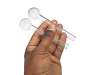 D.R.M. Creations 4 Inch Glass Oil Burner Pipe Transparent, (White) -Pack of 2