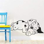 Dogs Falling in Sweet Dream Wall Stickers, Pet Puppy Vinyl Wall Decal Mural Poster Children Nursery Kids Bedroom Decor