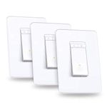 Kasa Smart Single Pole Dimmer Switch by TP-Link (HS220P3)- 2.4GHz Wi-Fi Connection Required, Dimmer Light Switch for LED Lights, Works with Alexa and Google Home, UL Certified, 3-Pack ,white