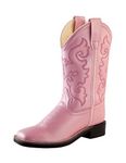 Old West Kids Boots Girl's R W/Silver Toe Rand (Toddler/Little Kid) Boots