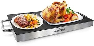 Nutrichef Electric Hot Plate Tray Dish Warmer with Black Glass Top - Ideal for Home, Buffets, Parties, Kitchens & Restaurants - Warming Tray for Food - Tortilla Warmer - Dimensions: 16.5 x 11