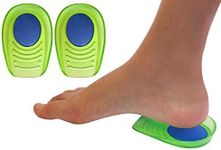 Gel + Memory Foam Shock Absorbing Heel Cups for Kid's with Sensitive Heels, Heel Spurs, Plantar Fasciitis, or Ankle Pain (Kid's Size 3-7) 2 Pairs, 4 Single Heelcups, Green, Kids Size 3-7