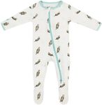 Soft Baby Bamboo Viscose Footie Pajamas, Zipper Closure, 0-24 Months, Otter, 3-6 Months