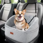 LOOBANI Dog Booster Car Seat: Dog Car Seats for Small Medium Dogs, Memory Foam Elevated Pet Car Seat with Storage Pockets, Clip-On Leash, Washable Travel Car Seat for Dogs up to 35 lbs