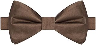 KissTies Boys' Bow Tie Satin Bowtie For Kids Boys Bows + Gift Box - brown - One Size