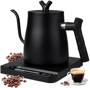 Electric Gooseneck Kettle for Pour Over Coffee & Tea, 1L Capacity with 45-100°C Intelligent Temperature Control, Stainless Steel Inner & Rapid Heating System, Matte Black Finish