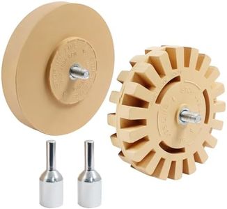 Bonsicoky 2 Pcs Decal Remover Eraser Wheel, Rubber Eraser Wheel Tool Kit for Cars, RV, Motorcycles Sticker Remover Tool, Diameter: 100mm, Slotted + Solid