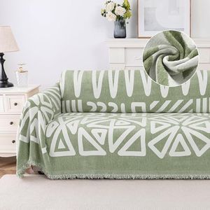 Smarcute Chenille Sofa Cover for Cushion Couch Sofa Slipcover Soft Couch Cover for Sectional Couches Sofa Towel Cover for Living Room Furniture Throw Covers for Pets Dog(X-Large,180x340cm,Green)