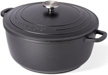 Dutch Oven Pot with Lid – Non Stick Deep Dutch Oven for Bread Baking – Cast Aluminum Cooking Pot – Oven Safe Stock Pot – 6.8-Quart, 11 Inch, Black – by Nuovva