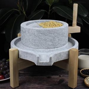 Natural granite slurry mill,Handmade stone mills that,stone grain mill with wooden frame,manual grain mill for flour,easy to clean and dismantle,for ease of use,Feed Uniform and smooth(30cm/11.8in)
