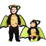 amscan (CC - Hood) (PKT) (PDBBAT) Child Iddy Biddy Bat Costume (6-12m)