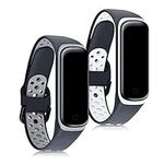 kwmobile Straps Compatible with Samsung Galaxy Fit 2 Straps - 2x Replacement Silicone Watch Bands