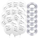 White Funeral Balloons 50 PCS Lanterns to Release in Sky Biodegradable Latex Balloons with 6 Rolls 98 Feet Balloon Ribbons for Balloon Release Funeral Decoration