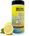 Boat Cleaner Wipes with UV Protection Boat Vinyl Cleaner and Protectant Car Leather Marine Boat Seat Cleaner Dashboard & Console Boat Cleaning Supplies Interior and Exterior Clean & Wash Products