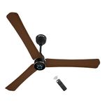 atomberg Renesa Halo Smart Alexa Enabled 1200mm BLDC Ceiling Fan with Remote | 5 star | High Air Delivery | Low noise | LED Speed Indicator | Sleek Design | | 3 Year Warranty| Matte Brown & Black