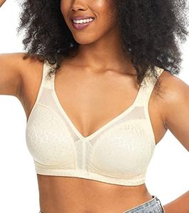 HACI Women's Minimizer Bra Full Coverage Non Padded Wirefree Plus Size for Large Bust Support Seamless(38G, Nude)