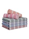 Amazon Brand - Solimo- Multicolour Turkish Towel-TurkishTowel-Pack6