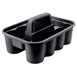 Rubbermaid Commercial Products Deluxe Carry Caddy for Cleaning Products, Spray Bottles, Sports/Water Bottles, and Postmates/Uber Eats Drivers, Black (FG315488BLA)