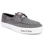 Nautica Men's Lace-Up Boat Shoe,Two-Eyelet Casual Loafer, Fashion Sneaker, Washed Grey, 13