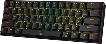 Redragon K630 Dragonborn 60% Wired RGB Gaming Keyboard, 61 Keys Compact Mechanical Keyboard with Tactile Brown Switch, Pro Driver Support, Black