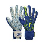 Reusch Pure Contact Fusion Goalkeeper Gloves, Blue/Yellow, Size 11