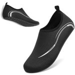 Water Shoes for Men Women Quick-Dry Barefoot Socks Slip-On Beach Shoes Unisex Aqua Shoes for Surf Boating Yoga Swim Snorkeling Diving Hiking, 788-Black, 1 UK