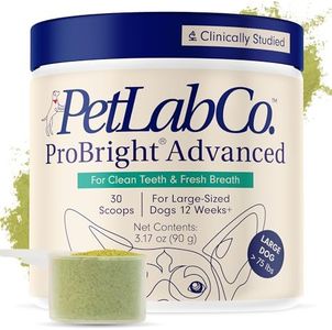 PetLab Co. ProBright Advanced Dental Powder - Dog Breath Freshener - Teeth Cleaning Made Easy – Targets Tartar & Bad Breath - Formulated for Large Dogs