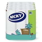 Nicky Elite Coconut Fresh Toilet Tissue - 45 Rolls of White Toilet Paper, 168 Sheets per Roll, 3-Ply, Exotic Coconut Scent, Softeness and Comfort to the Skin, 100% FSC Certified Paper, Easy Open Pack