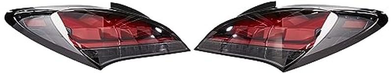 SPEC-D TUNING Jet Black Housing Clear Lens Red Sequential LED Bar Tail Lights Compatible with 2010-2016 Hyundai Genesis Coupe Left + Right Pair Assembly