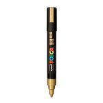 POSCA uni-ball Uniball 5M 1.8-2.5 mm Bullet Shaped Marker Pen (Gold Ink,Pack of 1)
