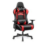 OneGame Gaming Chair, High-Back Computer Chair, Height Adjustable Video Game Chair, Racing Style Gamer Chair with Headrest and Lumbar Support (BlackRed)