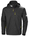 Helly Hansen Mens Crew Hooded Waterproof Jacket, M, Black