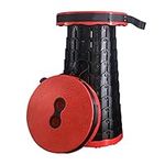 Red Round Folding Camping Stool, Upgraded FoldableCollapsible Stool Portable Lightweight More Sturdy Stool Indoor Outdoor Retractable Folding Chair for Camping Garden Fishing Hiking BBQ