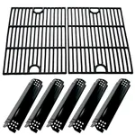 Direct Store DG265 Replacement Cast Iron Grill Grates & Porcelain Steel Heat Plate Flame Tamer for Home Depot Nexgrill 4 Burner 720-0830H, 5 Burner 720-0888N, 720-0888 Gas Grill Models, 17" x 13 1/4"